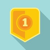 First place video game icon, flat style vector