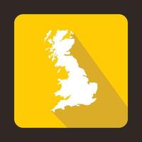 White map of United Kingdom icon, flat style vector