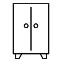 Wood wardrobe icon, outline style vector