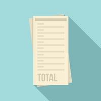 Total payment utilities icon, flat style vector