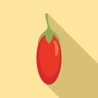 Goji berry icon, flat style vector