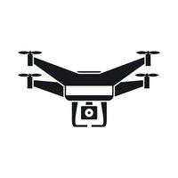 Drone video camera icon, simple style vector