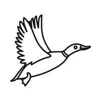 Wild duck icon, outline style vector