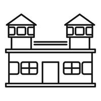 Prison building icon, outline style vector