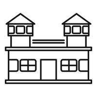 Prison building icon, outline style vector