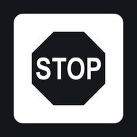 Stop sign icon, simple style vector