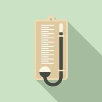 Wood barometer icon, flat style vector