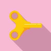 Watch repair gold key icon, flat style vector