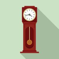 Pendulum clock icon, flat style vector