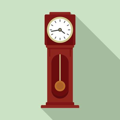 Pendulum clock icon, flat style