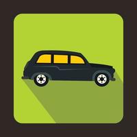 icono de taxi negro de Londres, estilo plano vector