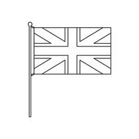 icono de la bandera del Reino Unido, estilo de contorno vector