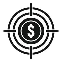 Target money remarketing icon, simple style vector