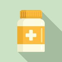 Dose capsule jar icon, flat style vector