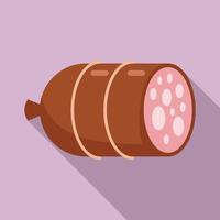Salami sausage icon, flat style vector