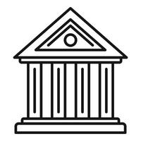 Law building icon, outline style vector