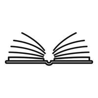Open library book icon, outline style vector