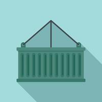 Container box icon, flat style vector