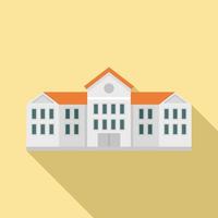 University building icon, flat style vector