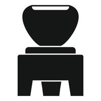 icono de herramientas de la ceremonia del té, estilo simple vector