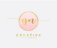 Initial GN feminine logo. Usable for Nature, Salon, Spa, Cosmetic and Beauty Logos. Flat Vector Logo Design Template Element.