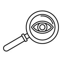 Eye examination magnifier icon, outline style vector