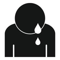 Stress bad cry icon, simple style vector