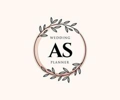 como colección de logotipos de monograma de boda con letras iniciales, plantillas florales y minimalistas modernas dibujadas a mano para tarjetas de invitación, guardar la fecha, identidad elegante para restaurante, boutique, café en vector