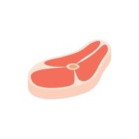 Uncooked steak icon, isometric 3d style vector