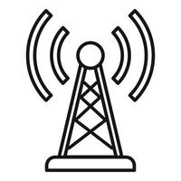 Radio tower icon, outline style vector