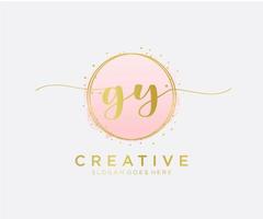 Initial GY feminine logo. Usable for Nature, Salon, Spa, Cosmetic and Beauty Logos. Flat Vector Logo Design Template Element.