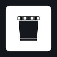 Garbage can icon, simple style vector