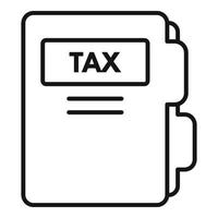Tax folder icon, outline style vector