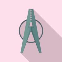 Dry clothes pin icon, flat style vector