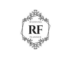 RF Initials letter Wedding monogram logos collection, hand drawn modern minimalistic and floral templates for Invitation cards, Save the Date, elegant identity for restaurant, boutique, cafe in vector