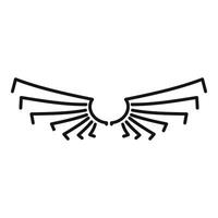 Decorative wings icon, outline style vector