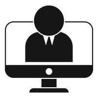 Online financial advisor icon, simple style vector