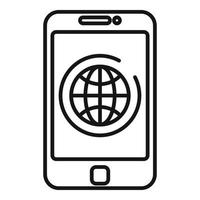 Global smartphone remarketing icon, outline style vector