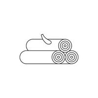 Wooden log icon, outline style vector