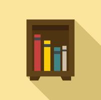 Library street box icon, flat style vector