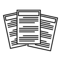 Conclusion papers icon, outline style vector