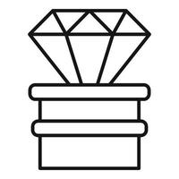 Diamond video game prize icon, outline style vector