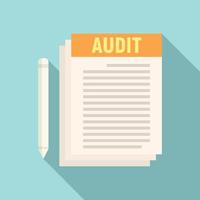 Audit papers icon, flat style vector