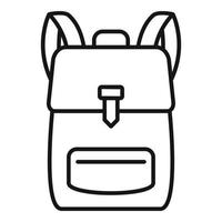 icono de mochila escolar, estilo de contorno vector