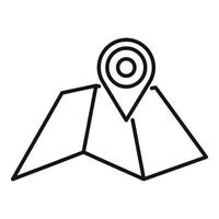 Paper map exploration icon, outline style vector