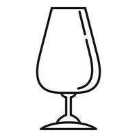 Liquid wineglass icon, outline style vector