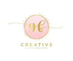 Initial GF feminine logo. Usable for Nature, Salon, Spa, Cosmetic and Beauty Logos. Flat Vector Logo Design Template Element.