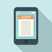 Smartphone audit icon, flat style vector