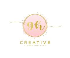 Initial GH feminine logo. Usable for Nature, Salon, Spa, Cosmetic and Beauty Logos. Flat Vector Logo Design Template Element.