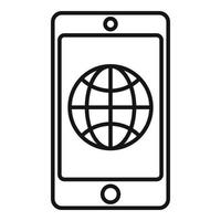 Smartphone translator icon, outline style vector